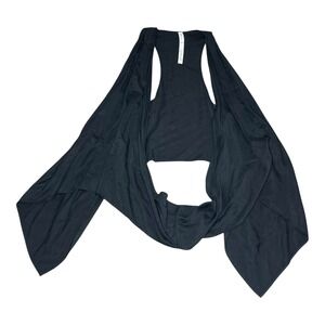 Lululemon Athletica Black Tencel Lyocell Racerback Open Front Draped Vest Size 4